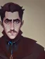 Placeholder: Portrait of a 30 year old strange gay warlock like Jake Gyllenhaal