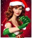 Placeholder: woman elve. Christmas scene. poster. marvel comic. low-key