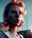 Placeholder: retro sci-fi portrait image from 1990, supermarket parking explosion, fire, scared people, blonde woman walking, young Scarlett Johansson face, tight latex suit, soft color, highly detailed, unreal engine 5, ray tracing, RTX, lumen lighting, ultra detail, volumetric lighting, 3d, finely drawn, high definition, high resolution.