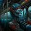 Placeholder: Damnation is back in style, take a ride with us on the Black Bus, sinister but beautiful, neo surrealism, psychedelia hallucination, by Igor Morski, color pen illustration, sharp smooth composition.