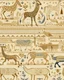 Placeholder: A beige savanna with mammals designed in ancient Greek mosaics