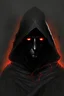 Placeholder: Dark sorcerer, black robe, not visible face, comic style, red eyes