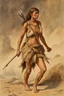 Placeholder: [Homo sapiens, Neanderthal] A woman nomadic hunter-gatherer