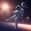 Placeholder: a shattered, broken, planet Earth behind astronaut floating in space, hyper-realistic, 8k resolution, high-quality, fine-detail, detailed matte, intricate, 3D octane render, illustration, digital art, brian froud, howard lyon, anna dittman, greg rutowski,