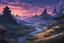 Placeholder: Anime fantasy landscape dusk