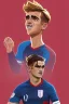 Placeholder: Antoine Griezmann French football player ,cartoon 2d