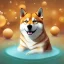 Placeholder: shiba inu swimming in a pool of orbs
