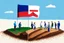 Placeholder: French flag near people talking about soil strategy