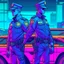 Placeholder: cyberpunk retro futuristic police for comics