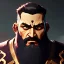 Placeholder: Ganesha, beard, angry, strong man, white eyes