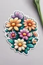 Placeholder: Sticker featuring a beautiful, charming 3D cartoon of flowers. The background is clean and blank, allowing the flowers to be the center of attention, creating a stunning and eye-catching image.