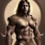 Placeholder: portrait of thundarr the barbarian, d & d, muscular! athetic slim bodybuilder, red and black, futuristic, fantasy, intricate, elegant, highly detailed, digital painting, artstation, concept art, smooth, sharp focus, illustration, art by artgerm and greg rutkowski and alphonse mucha