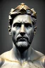 Placeholder: Ultra Realistic image, classical renaissance sculpture, white marble and gold material, Lionel Messi, emperor style, gold Laurel leaves crown, chisel style, waist up portrait, epic, celestial, cinematic lighting, God light, god rays, 4k resolution, smooth details, ornate details, soft lighting, unreal engine 5, sky background.