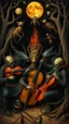 Placeholder: Hieronymus Bosch style nightmares , insects playing the orchestra instruments