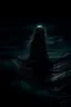 Placeholder: Scary siren in the dark ocean, night