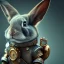 Placeholder: steampunk rabbit, extremely detailed, UHD, 8k,The close-up camera effect,sharp focus,perfect, background forest,position,hyperphotorealistic