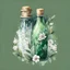 Placeholder: watercolor drawing of a dark green a bottle with white lace and emeralds and flowers, on a white background, Trending on Artstation, {creative commons}, fanart, AIart, {Woolitize}, by Charlie Bowater, Illustration, Color Grading, Filmic, Nikon D750, Brenizer Method, Side-View, Perspective, Depth of Field, Field of View, F/2.8, Lens Flare, Tonal Colors, 8K, Full-HD, ProPhoto RGB, Perfectionism, Rim Lighting, Natural Lighting, Soft Lighting, Accent Lighting, Diffraction Grading, With I