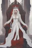 Placeholder: Beautiful white haired Vampire queen on her throne, drawing