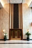 Placeholder: art deco style wall panels till double height for multiplex lobby with doors