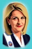Placeholder: Extremely rich female politician portrait
