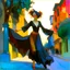 Placeholder: woman dancing in the street Leonor Fini Maxfield Parrish Caravaggio