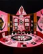 Placeholder: A pink magical casino with runes painted by Pablo Picasso
