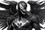 Placeholder: Venom crow in 8k anime realistic drawing style, black wings, close picture, apocalypse, intricate details, highly detailed, high details, detailed portrait, masterpiece,ultra detailed, ultra quality