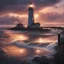 Placeholder: **Movie Poster Art:** Envision a monumental lighthouse that doubles as an emergency shelter during floods. Its beacon guides ships and provides refuge. Twilight scene with the lighthouse casting light over turbulent waters. **Appearance:** Cinematic art ideas that that encapsulate the essence of constructing and optimizing flood and stormwater infrastructure in geographical and coastal areas prone to natural disasters. These ideas aim to raise civil, public, and community awareness while safegua