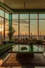 Placeholder: Sage green 80s penthouse in NY at sunset
