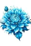 Placeholder: SEA BLUE flower VECTOR illustration defined and detailed with white background