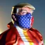 Placeholder: realistic image of donald trump as a mexican wrestling fighter posing outdoors, Mexican eyes wrestling mask, red and blue breeches, confederate flag cape, retro style, 80s, vibrant color, highly detailed, sky background, concept art, unreal engine 5, god rays, ray tracing, RTX, lumen lighting, ultra detail, volumetric lighting, 3d, finely drawn, high definition, high resolution.