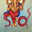 Placeholder: painting of ganesha flying sitting on an octopus