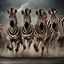 Placeholder: A group of majestic zebras running through a dramatic thunderstorm, with lightning flashing in the sky and rain pouring down around them. The image should capture the intense energy and beauty of this moment.