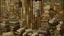 Placeholder: A densely packed, wall-like composition of open and closed books, creating a rich tapestry of knowledge and imagination. The books are stacked and arranged in various orientations, with some lying flat and others standing upright. Many of the books are open, revealing pages filled with text and illustrations, while others are closed, their spines displaying titles and decorative elements. The color palette is dominated by warm, earthy tones, with shades of brown, beige, and cream from the paper