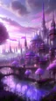 Placeholder: elvish lived in city a high fantasy vibe pink and purple