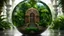 Placeholder: temple aztec mayan jungle palms in ball glass is an abstract concept that refers to a world made entirely of flowers or plants, often in a fantasy or mythical setting. The flower planet in this image appears to be a baroque world, with ornate spiral patterns and intricate designs.