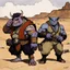 Placeholder: [art by Egon Schiele] Bebop and Rocksteady, in the desert of the lostlands