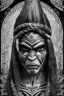 Placeholder:  Portrait Maori Chief iron maiden Maori tribal tattoos, bow with arrows, full detail, 1k,