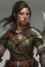 Placeholder: old large broad female half elf brown hair fighter