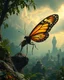 Placeholder: PORTAIL, giant insect butterfly, alient dense civilization