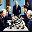 Placeholder: Putin, President Xi Of China And Joe Biden Play Chess With A Pigeon,Ufo And Atomic Bomb Mushroom Cloud,Complex Surgical Instruments Intermixed With A Newborn Boy,Minimalism,Painting By Adrian Ghenie,Rene Magritte,Pablo Picasso,Michelangelo,Salvador Dali,Lucian Freud