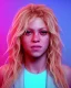 Placeholder: portrait, Shakira, blonde artist, Realistic image, drinking a strawberry milkshake, pink line make-up, sweat, fog, goddess style, Neon colors, leds. Color background, photo studio, concept art, smooth, unreal engine 5, god lights, ray tracing, RTX, lumen lighting, ultra detail, volumetric lighting, 3d, finely drawn, high definition, 4k.