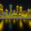 Placeholder: punk city, yellow-black color scheme, 8k resolution, dynamic lighting, reflective surfaces