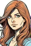 Placeholder: girl with brown hair comic book style