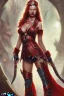 Placeholder: elf milf, red long hair, warrior princess, nacht, große oberweite, corsage, necklace, fantasy art