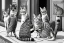 Placeholder: Mature cats are "The Beatles", playing music, street, Vienna, friendly, sunny day, model style, hyper realistic, extremely accurate, delicate, extremely detailed, Graphic novel style, wide-angle, open aperture, superfine pencil