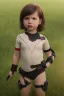 Placeholder: Black widow toddler, serious, full body, bokeh, hyper realistic