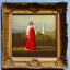 Placeholder: A Italian painting of a Latina young woman in a dress in front of a Mormon temple in sunshine in the style of DaVinci