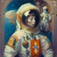 Placeholder: astronaut in the style of orthodox paintings