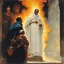 Placeholder: [art by Norman Rockwell] With newfound determination burning in his eyes, Roupinho stepped back, his gaze lingering on the statue of the Black Madonna. Leaving the grotto, Roupinho emerged into the world, his heart aflame with the divine spark that had been ignited within him. And so, the knight set forth on his sacred quest, his destiny intertwined with the miraculous presence of the Black Madonna of Nazaré. The echoes of his pledge reverberated through the hallowed halls of his soul, ignitin